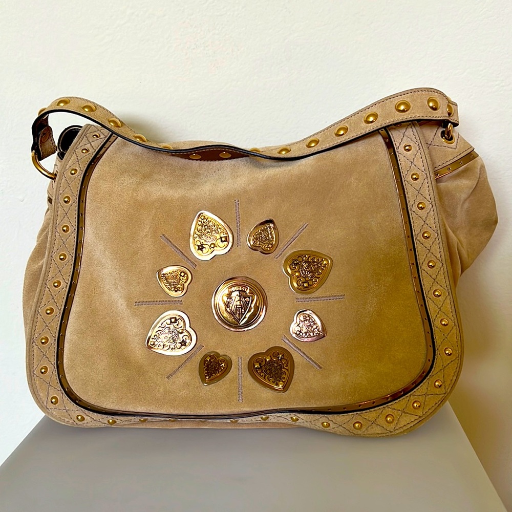 Gucci suede large hobo shoulder bag